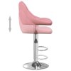 vidaXL Barová židle růžová samet