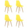 vidaXL Jídelní židle 4 ks žluté plast