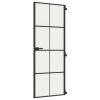 vidaXL Interiérové dveře úzké černé 76x201,5 cm tvrzené sklo a hliník