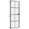vidaXL Interiérové dveře úzké černé 76x201,5 cm tvrzené sklo a hliník