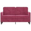 vidaXL 2místná pohovka vínová 120 cm samet