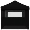 vidaXL Skládací party stan pop-up se 4 bočními stěnami černý
