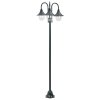 vidaXL Zahradní sloupová lampa 3 ramena E27 220 cm hliník tmavě zelená