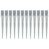 vidaXL Kotvící hroty 12 ks stříbrné 8 x 8 x 76 cm pozinkovaná ocel
