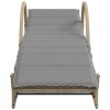 vidaXL Zahradní lehátko s poduškou béžové 60 x 199 x 42 cm polyratan