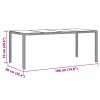 vidaXL Zahradní stůl se skleněnou deskou šedý 190x90x75 cm polyratan