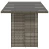 vidaXL Zahradní stůl se skleněnou deskou šedý 190x80x75 cm polyratan