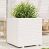 vidaXL Zahradní truhlík bílý 70 x 70 x 72 cm masivní borové dřevo