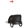 vidaXL Vozík za kolo pro psa černý oxfordská tkanina a železo