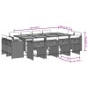 vidaXL 13dílný zahradní jídelní set s poduškami béžový polyratan