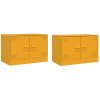 vidaXL TV skříňky 2 ks hořčicově žluté 67 x 39 x 44 cm ocel
