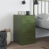 vidaXL Noční stolek olivově zelený 34,5 x 39 x 62 cm ocel