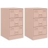 vidaXL Noční stolky 2 ks růžové 34,5 x 39 x 62 cm ocel