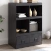 vidaXL Highboard černý 67 x 39 x 95 cm ocel
