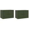 vidaXL TV skříňky 2 ks olivově zelené 67 x 39 x 44 cm ocel