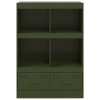 vidaXL Highboard olivově zelený 67 x 39 x 95 cm ocel