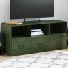 vidaXL TV skříňka olivově zelená 99 x 39 x 44 cm ocel