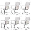 vidaXL Konzolové jídelní židle 6 ks bílé umělá kůže