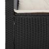 vidaXL 3dílná zahradní sedací souprava s poduškami černá polyratan