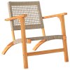 vidaXL Zahradní židle 2 ks béžové polyratan a akáciové dřevo