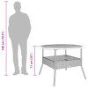 vidaXL Zahradní stůl s akáciovou deskou černý Ø 110 x 71 cm polyratan
