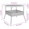 vidaXL Zahradní stůl s akáciovou deskou černý Ø 110 x 71 cm polyratan