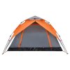 vidaXL Kempingový stan kupole pro 4 šedý a oranžový rychloupínací