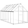 vidaXL Skleník s podkladovým rámem stříbrný 334 x 169 x 195 cm hliník
