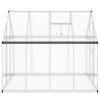 vidaXL Skleník s podkladovým rámem stříbrný 224 x 169 x 195 cm hliník