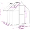 vidaXL Skleník s podkladovým rámem stříbrný 224 x 169 x 195 cm hliník