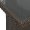 vidaXL Zahradní stůl se skleněnou deskou hnědý 100x55x73 cm polyratan