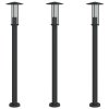 vidaXL Venkovní stojací lampy 3 ks černé 100 cm nerezová ocel