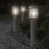 vidaXL Venkovní stojací lampy se zásuvkou 3 ks stříbrné 60 cm ocel