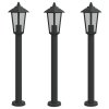 vidaXL Venkovní stojací lampy 3 ks černé 80 cm nerezová ocel