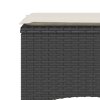 vidaXL Zahradní pohovka 2místná se stolkem a taburety černá polyratan
