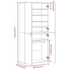 vidaXL Botník betonově šedý 80 x 39 x 178 cm kompozitní dřevo