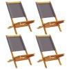 vidaXL Skládací zahradní židle 4 ks antracitové textil a masivní dřevo