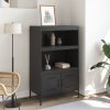 vidaXL Skříň highboard černá 68 x 39 x 113 cm ocel