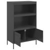 vidaXL Skříň highboard černá 68 x 39 x 113 cm ocel