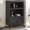 vidaXL Skříň highboard černá 68 x 39 x 113 cm ocel