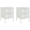 vidaXL Noční stolky 2 ks bílé 36 x 39 x 50,5 cm ocel