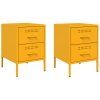 vidaXL Noční stolky 2 ks hořčicově žluté 36 x 39 x 50,5 cm ocel