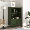 vidaXL Skříň highboard olivově zelená 68 x 39 x 113 cm ocel