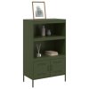 vidaXL Skříň highboard olivově zelená 68 x 39 x 113 cm ocel