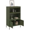 vidaXL Skříň highboard olivově zelená 68 x 39 x 113 cm ocel