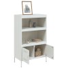 vidaXL Skříň highboard bílá 68 x 39 x 113 cm ocel