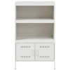 vidaXL Skříň highboard bílá 68 x 39 x 113 cm ocel