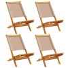 vidaXL Skládací zahradní židle 4 ks taupe textil a masivní dřevo