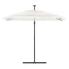 vidaXL Zahradní slunečník s ocelovou tyčí bílý 246 x 246 x 230 cm