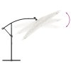 vidaXL Zahradní slunečník s ocelovou tyčí bílý 246 x 246 x 230 cm